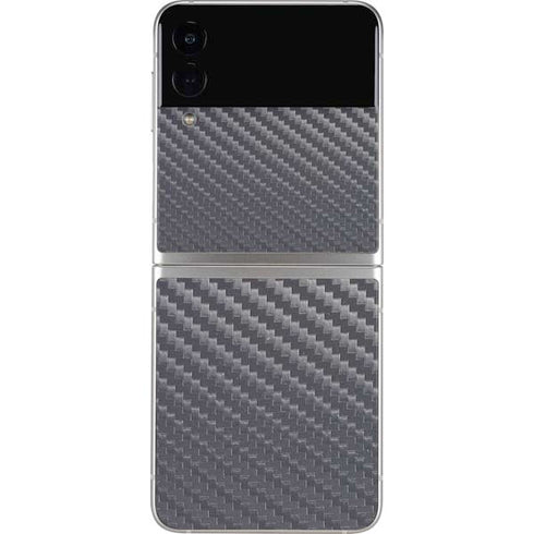 Silver Carbon Fiber Specialty Texture Material Galaxy Z Flip3 5G Skin